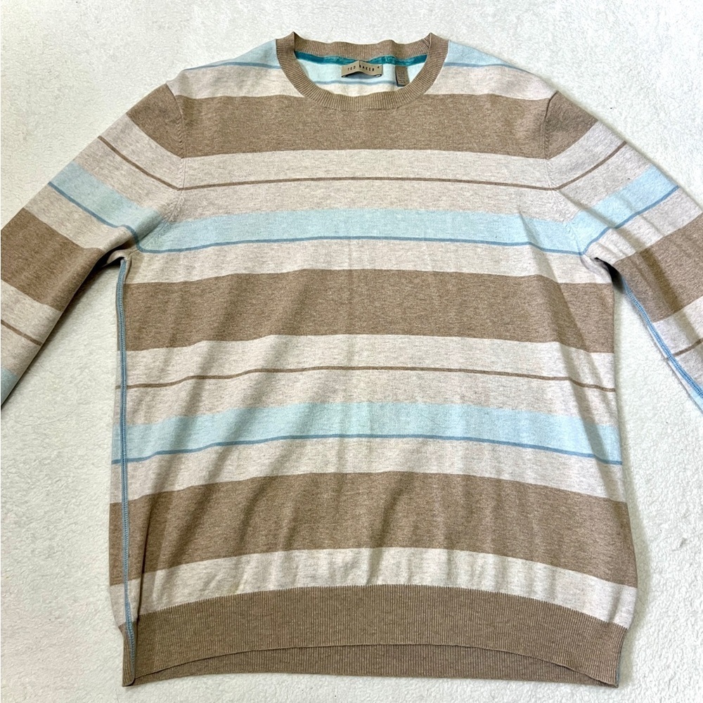 Ted Baker Pull-Over Striped Crewneck Sweater - Size 4/Large - Picture 2 of 11